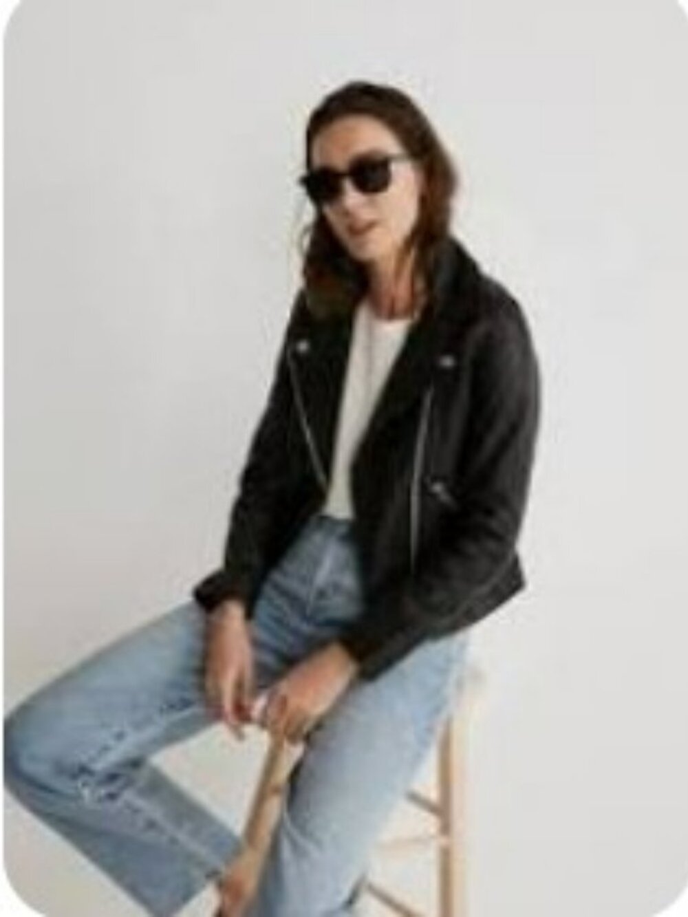 Madewell Washed 100% Leather Motorcycle Jacket M